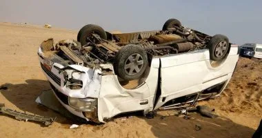 مصرع شخص وإصابة 7 آخرين فى حادث انقلاب ميكروباص ببني سويف