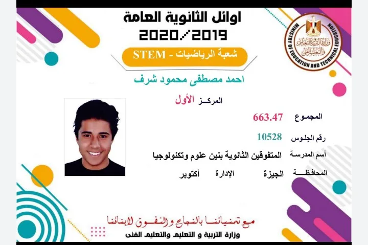 مفاجأة.. الأول على مدرسة المتفوقين: سأنتظر نتيجة مكتب التنسيق